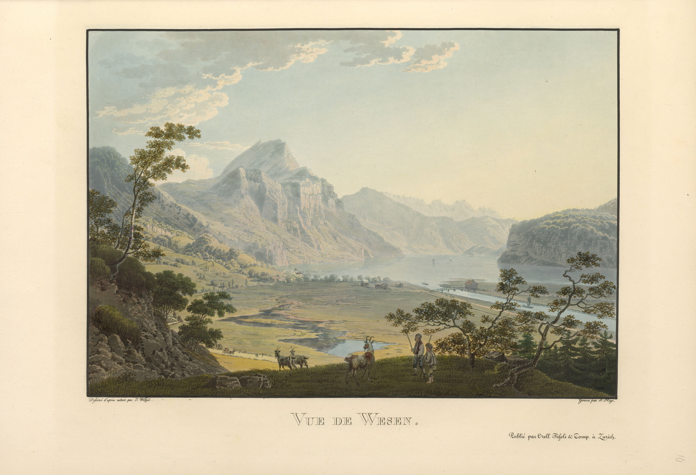 Weesen, veduta generale da ovest. Leistchamm; Linth; Lago di Walenstadt