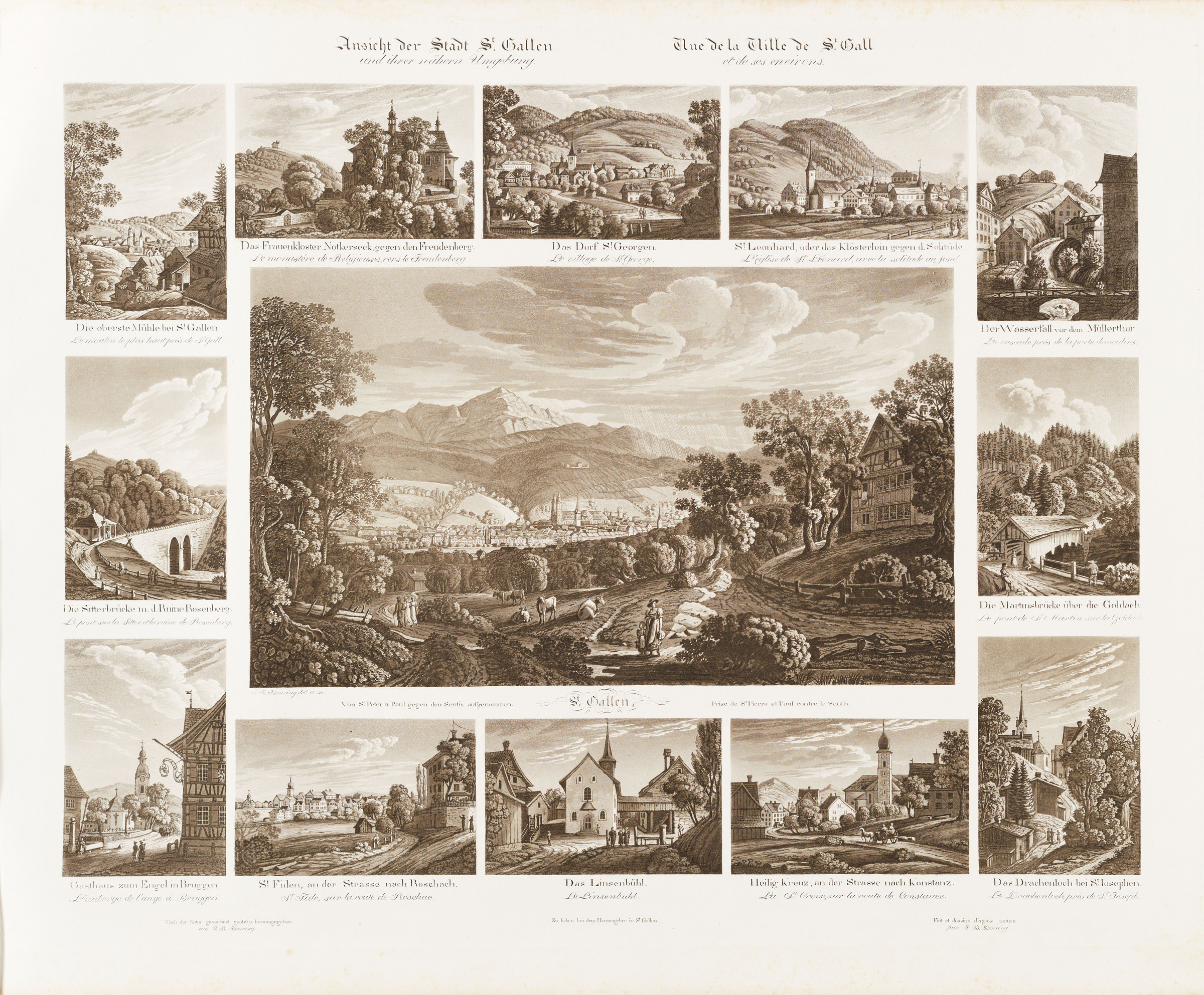 Différentes vues de la ville de Saint-Gall et de ses environs