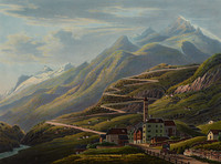 Vue d’Airolo et de la Tremola menant au col du Saint-Gothard