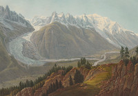 Chamonix, Umgebung. Arve; Glacier des Bossons; Mer de Glace; Mont Blanc; Vallée de Chamonix