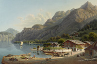 Vue du port de Flüelen et de l'Urnersee.