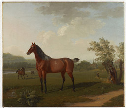 Paysage avec des chevaux