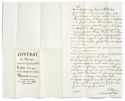 Certificato di matrimonio tra Henriette-Louise de Meuron e Gabriel Lory «Fils»